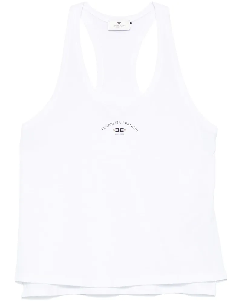 Elisabetta Franchi Tanktop mit Logo-Print - Weiß Weiß