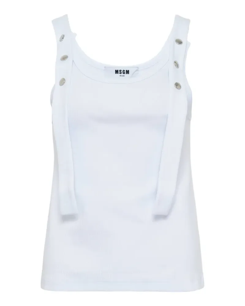 MSGM Top mit Knöpfen - Weiß Weiß