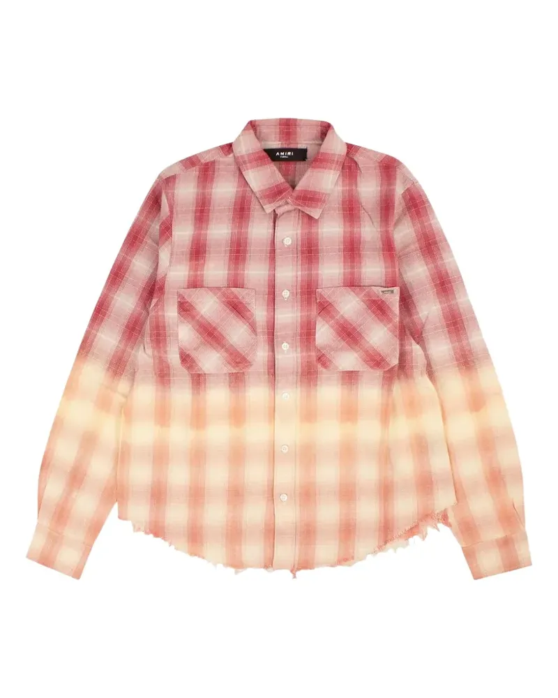 Amiri Kariertes Hemd mit ausgefransten Kanten - Rot Rot
