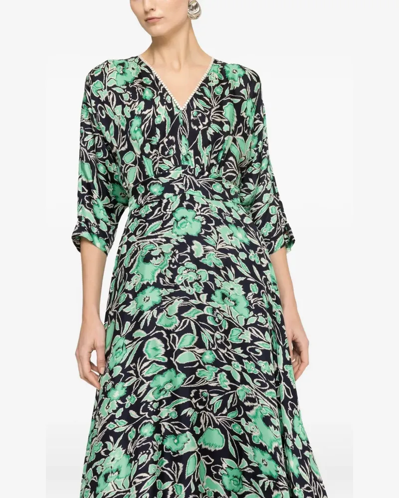 NISSA Midikleid mit Blumenprint - Blau Blau