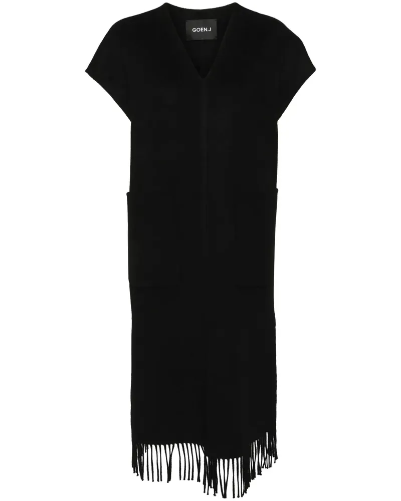 GOEN.J Kleid mit Fransen - Schwarz Schwarz
