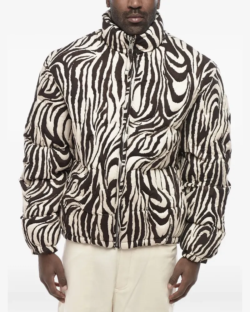 ERL quilted animal-print padded jacket - Braun Braun