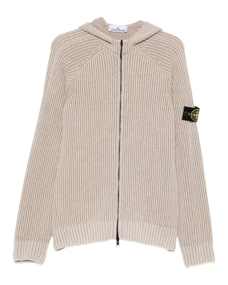 Stone Island ribbed-knit zip-up cardigan - Nude Nude