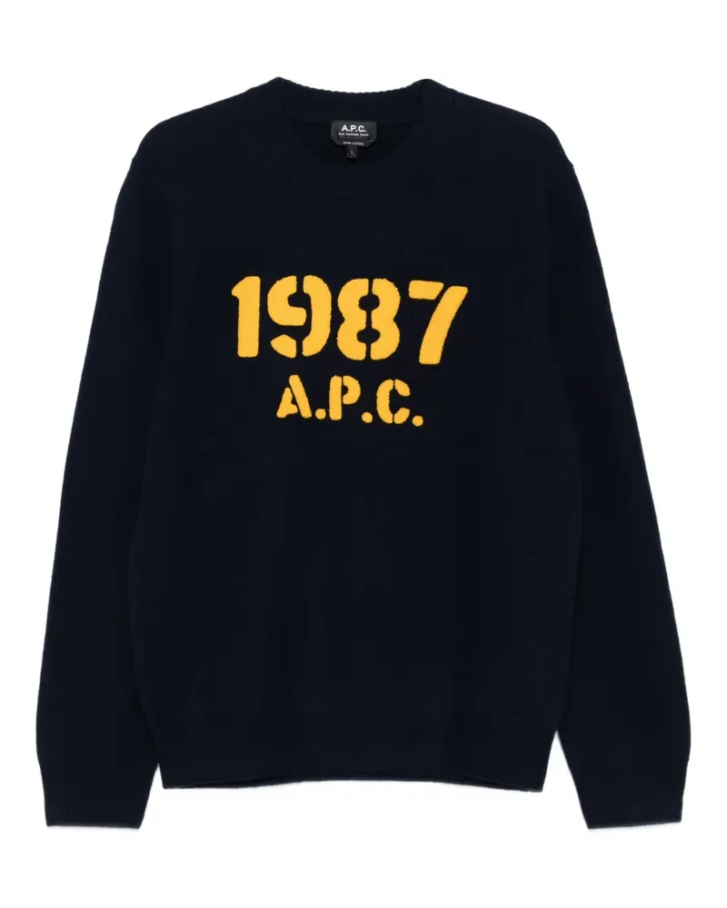 A.P.C. Pullover mit rundem Ausschnitt - Blau Blau