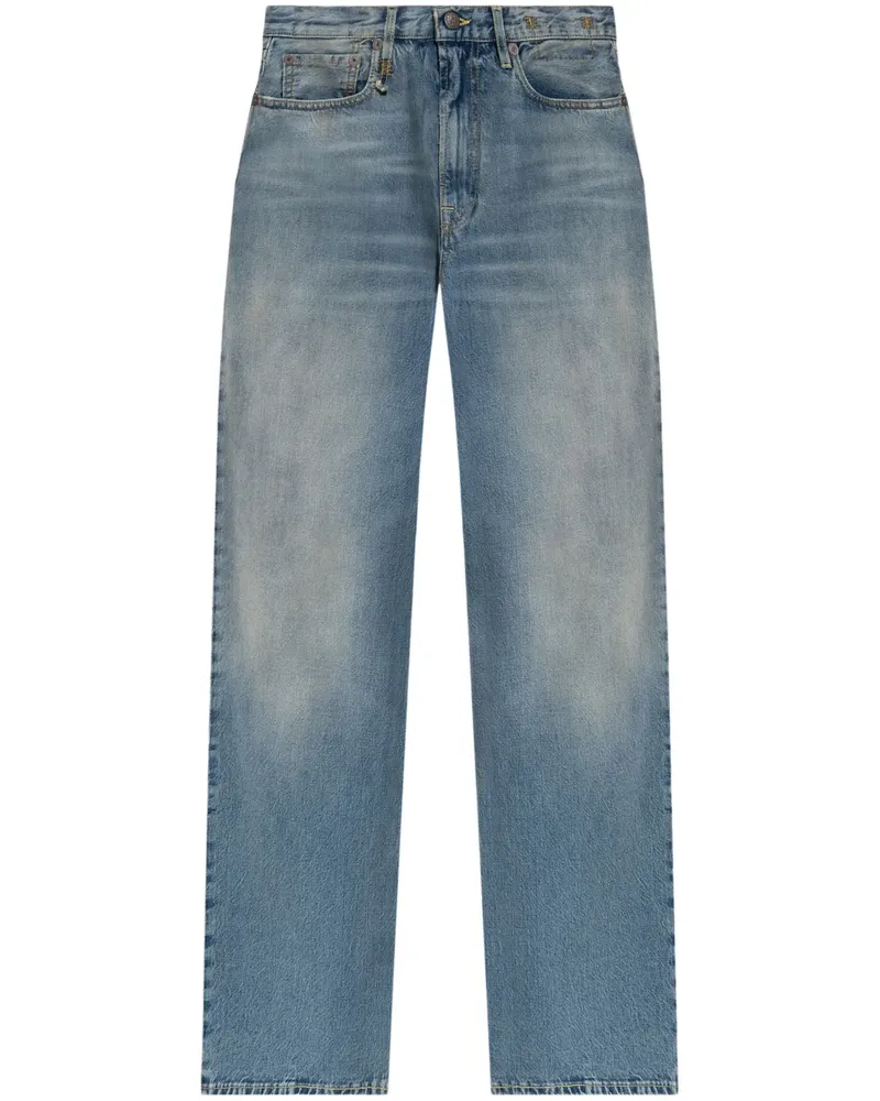 R13 Weite Jeans im Distressed-Look - Blau Blau