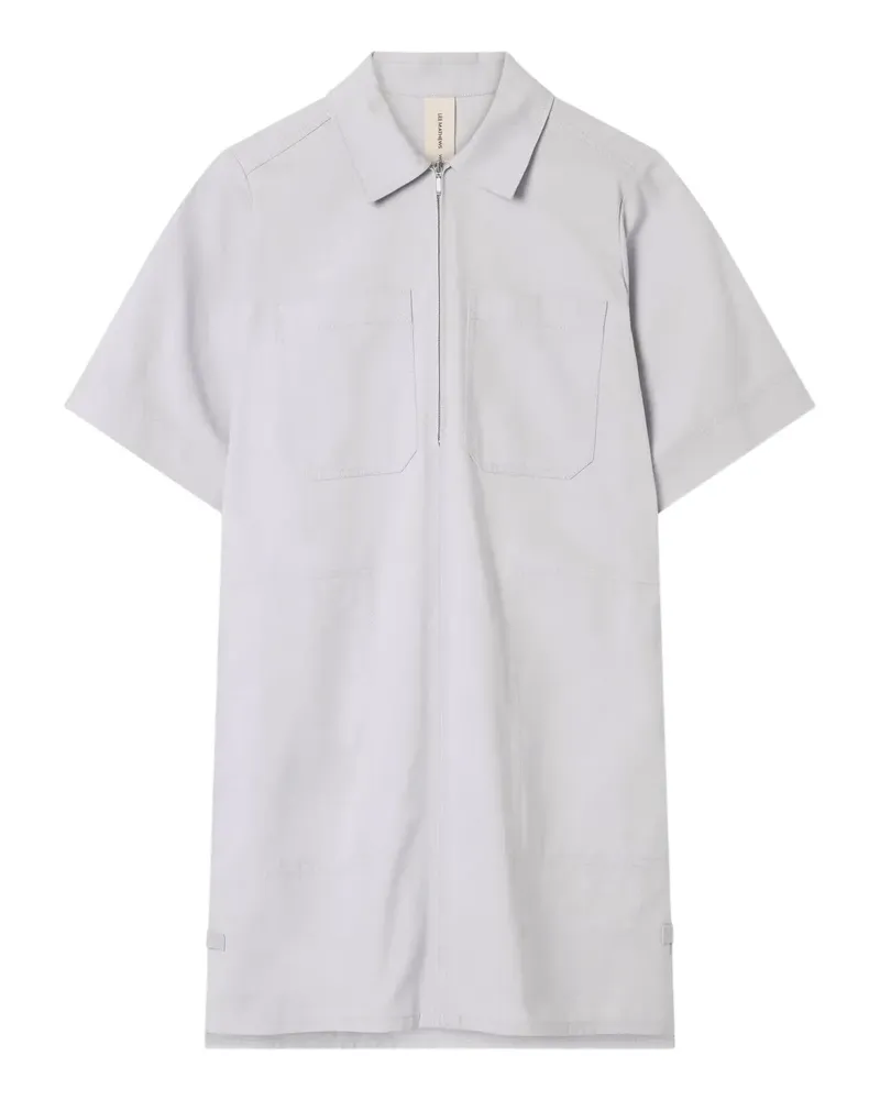 Lee Mathews patch-pocket half-zip mini dress - Blau Blau