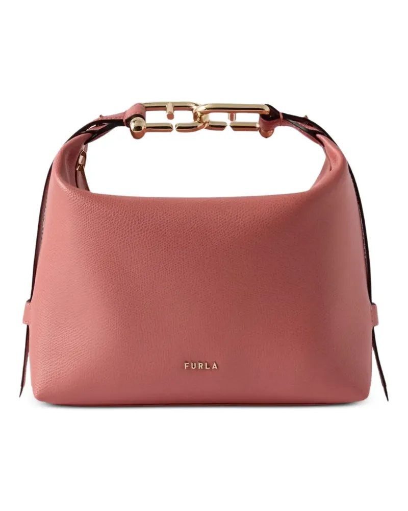 Furla Tonie Schultertasche aus strukturiertem Leder - Rosa Rosa
