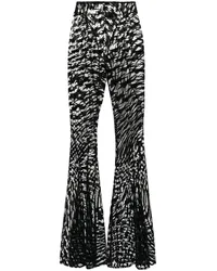 Thierry Mugler Hose mit geflocktem Stern-Print Schwarz