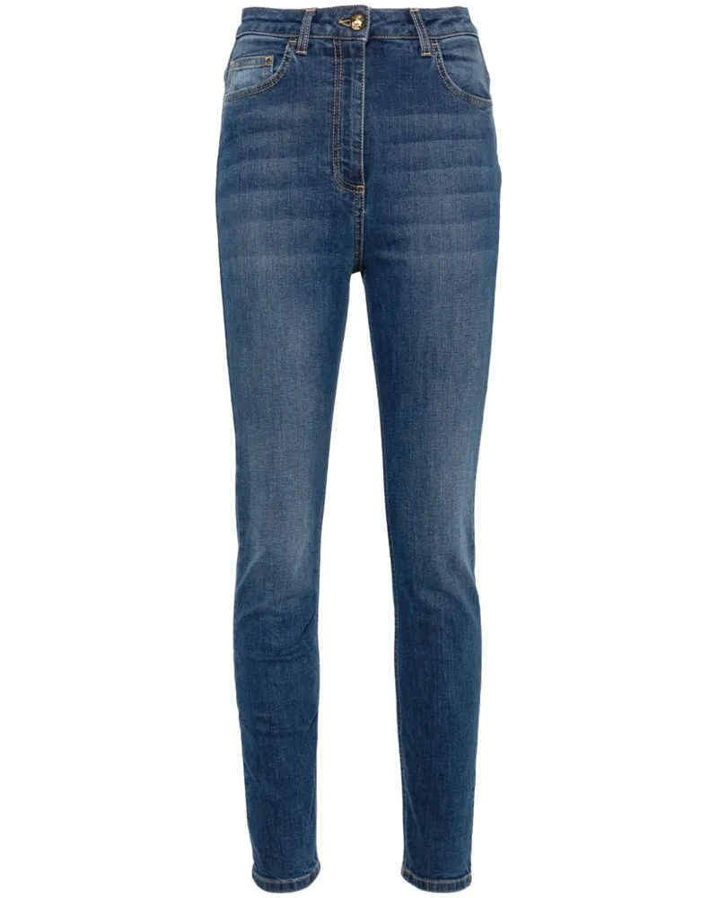 Elisabetta Franchi Skinny-Jeans mit Logo - Blau Blau