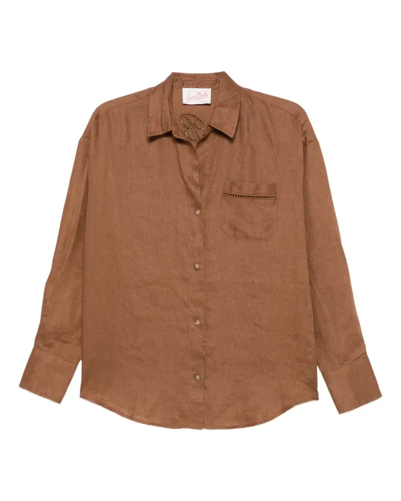 MC2 Saint Barth Cristal Pocket logo-embroidered shirt - Braun Braun