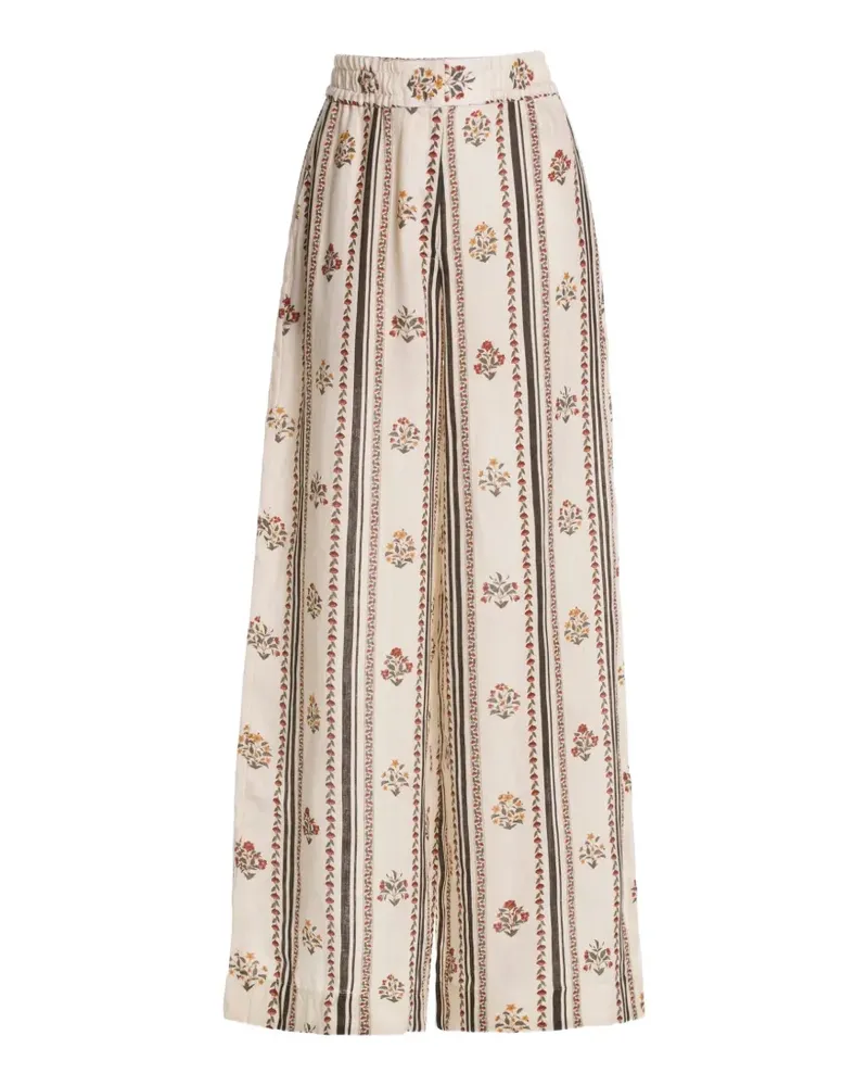 AGUA BENDITA Tota Quebrada Hose mit Blumenprint - Nude Nude