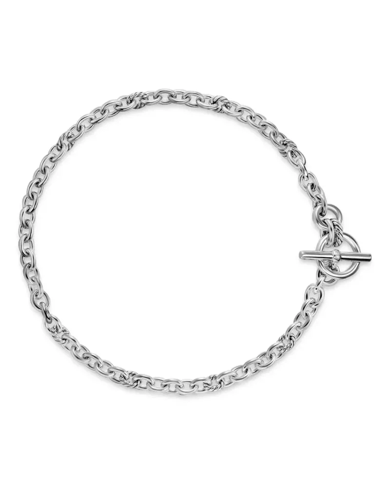 David Yurman 18kt DY Mercer® Petite Toggle Chain Sterlingsilberhalskette mit Diamant Silber