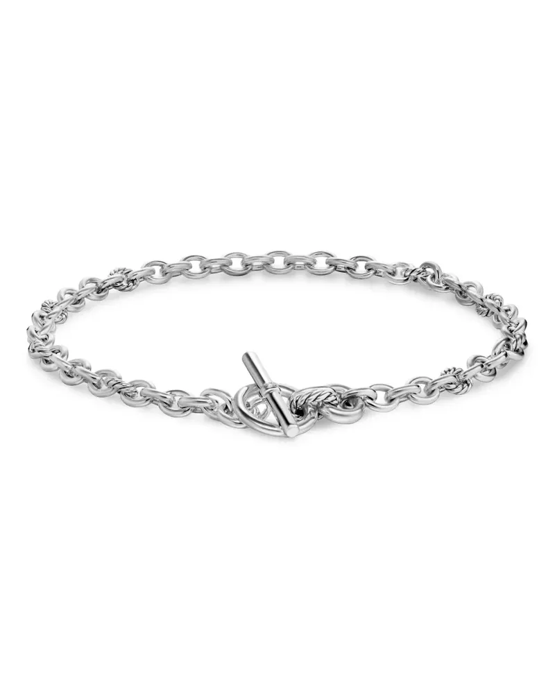 David Yurman 18kt DY Mercer® Petite Toggle Chain Sterlingsilberhalskette mit Diamant Silber