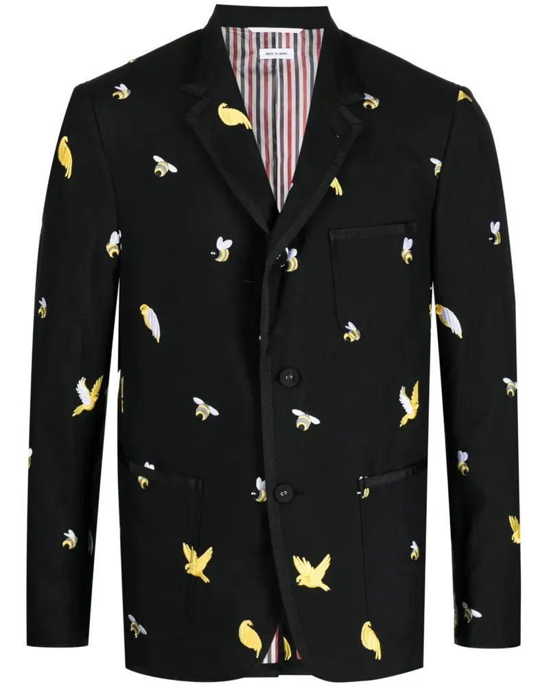 Thom Browne Sakko mit Stickerei - Schwarz Schwarz
