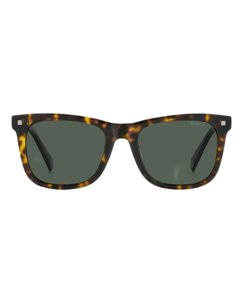 Polaroid tortoiseshell-effect rectangle-frame sunglasses - Braun Braun