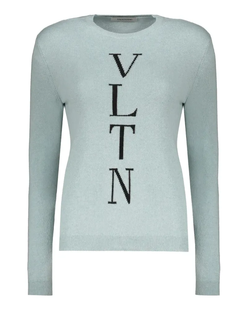 Valentino Garavani VLTN intarsia-knit wool sweater - Blau Blau