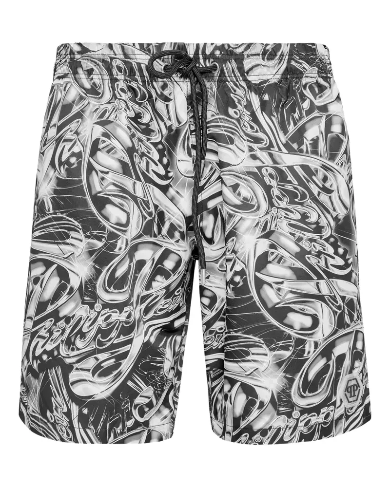 Philipp Plein Boxer Badeshorts - Schwarz Schwarz