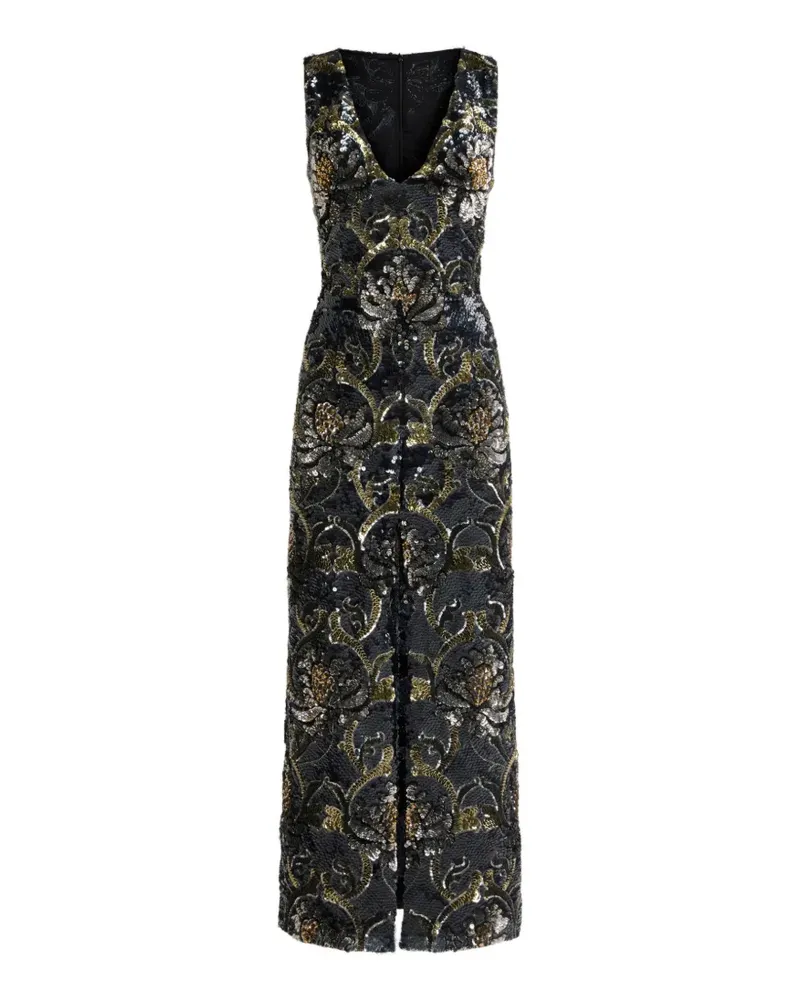 Etro long dress with sequin-embroidery - Schwarz Schwarz