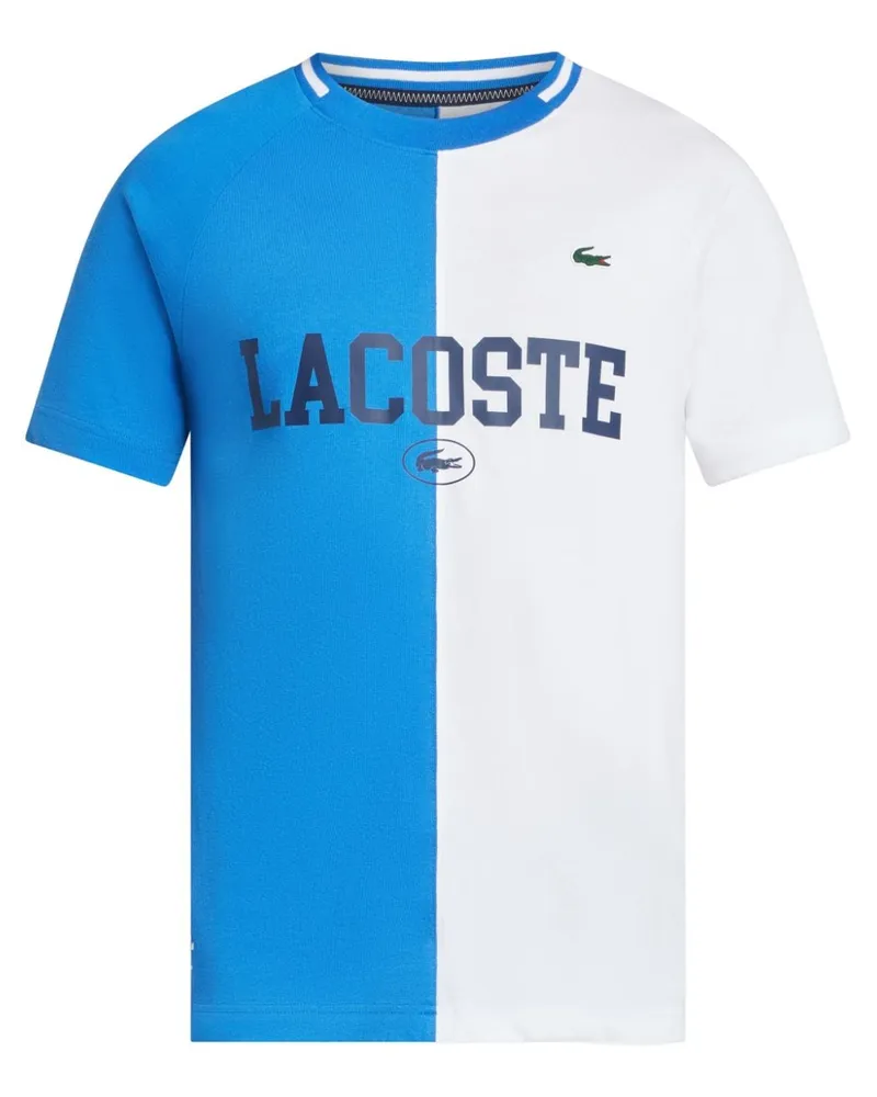 Lacoste Zweifarbiges T-Shirt mit Logo-Print - Weiß Weiß