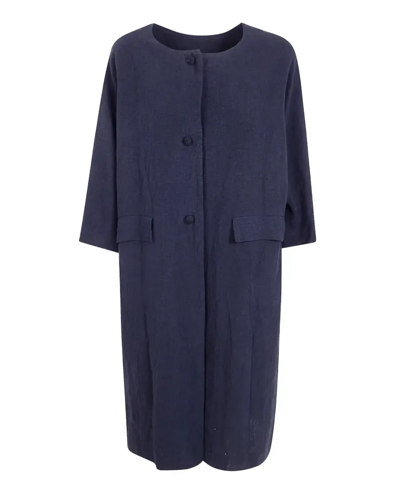 Daniela Gregis crochet-button linen coat - Blau Blau