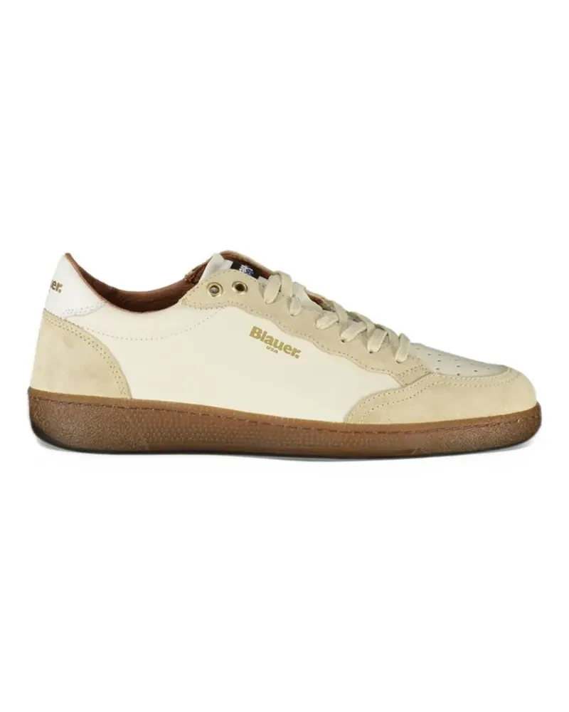 Blauer perforated panelled leather sneakers - Nude Nude