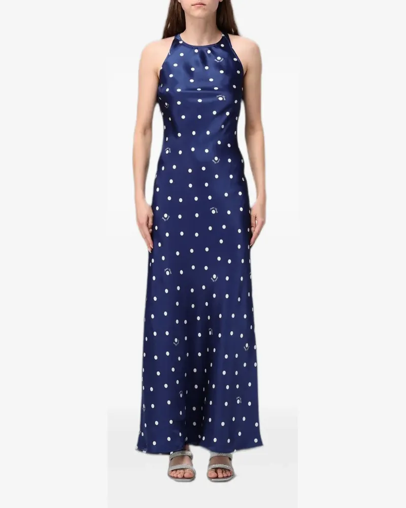MC2 Saint Barth Seidenkleid mit Polka Dots - Blau Blau