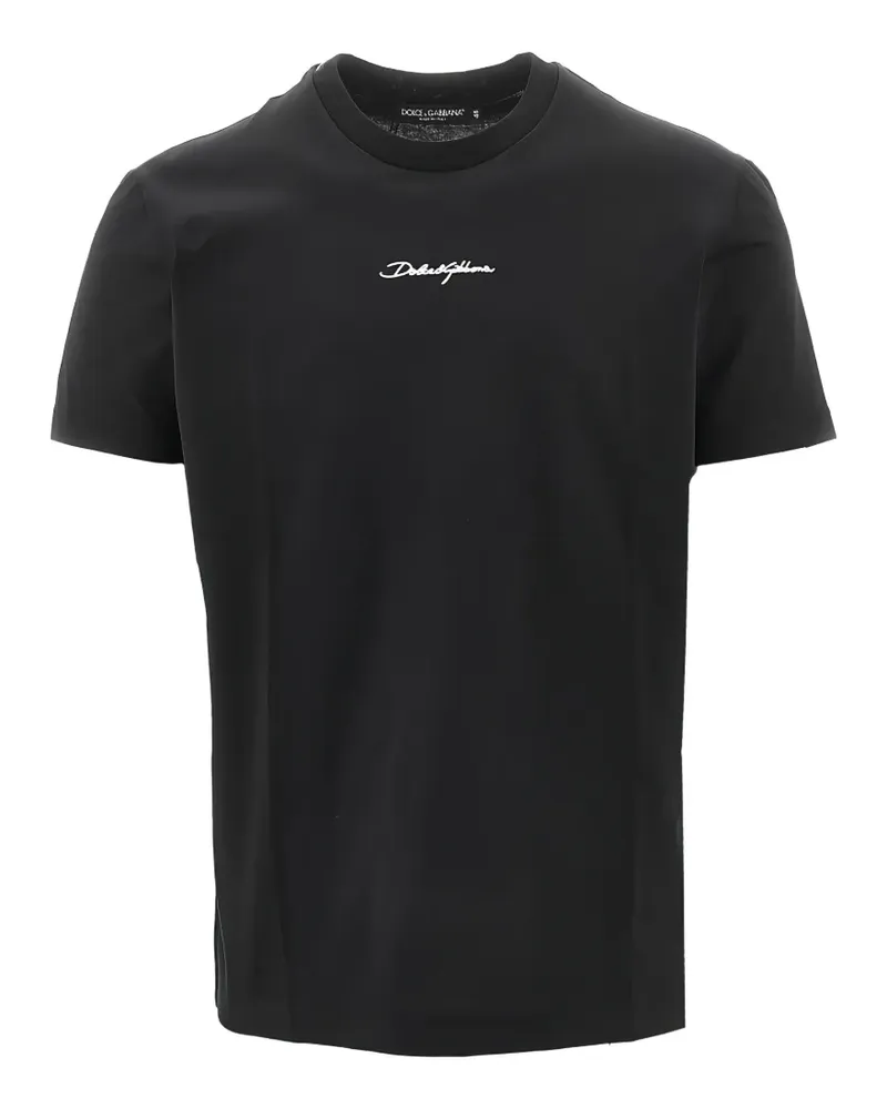 Dolce & Gabbana T-Shirt mit Logo-Stickerei - Schwarz Schwarz