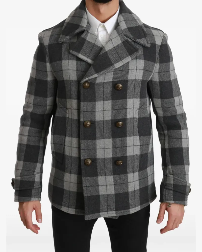 Dolce & Gabbana check-pattern double-breasted jacket - Grau Grau
