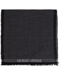 Giorgio Armani Schal mit Chevron-Motiv Schwarz