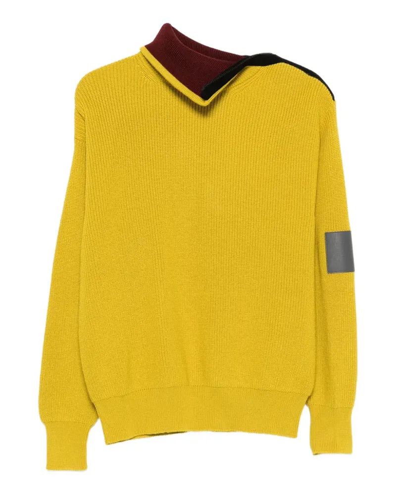 Loewe Gerippter Pullover mit Reißverschluss an der Schulter - Gelb Gelb