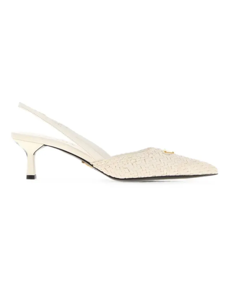 Prada woven-design slingback pumps - Nude Nude
