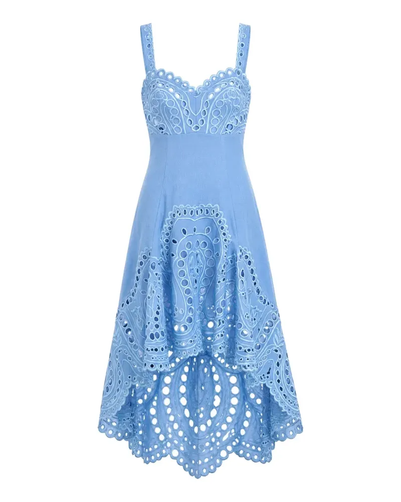 Charo Ruiz Asymmetrisches Caspian Kleid mit Stickerei - Blau Blau