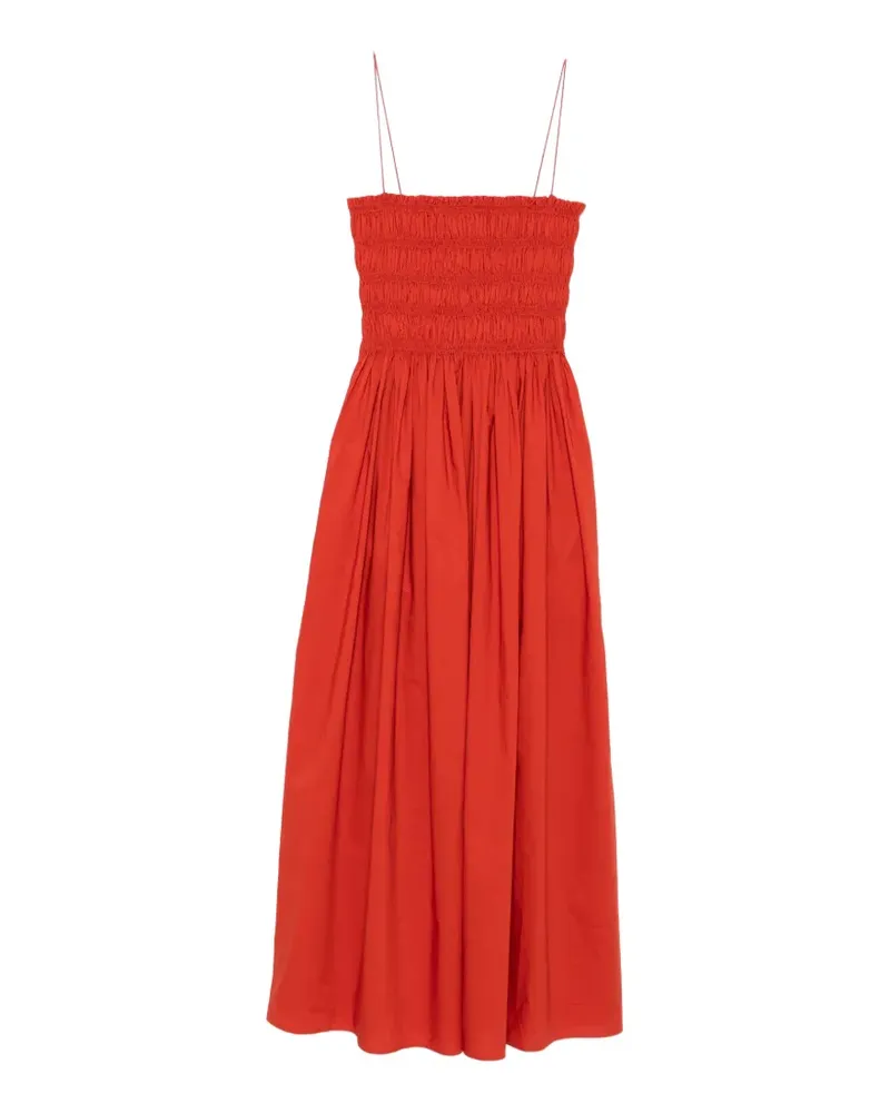 Matteau shirred spaghetti-straps cotton maxi dress - Rot Rot