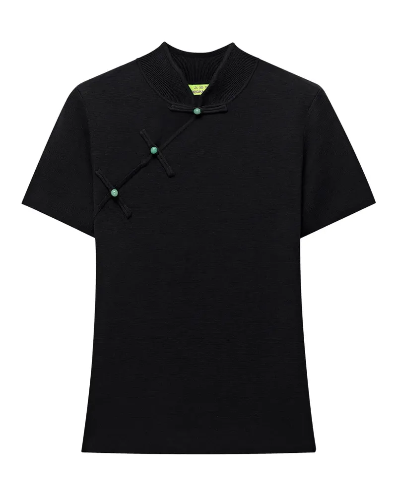 Shanghai Tang Qipao short-sleeve T-shirt - Schwarz Schwarz