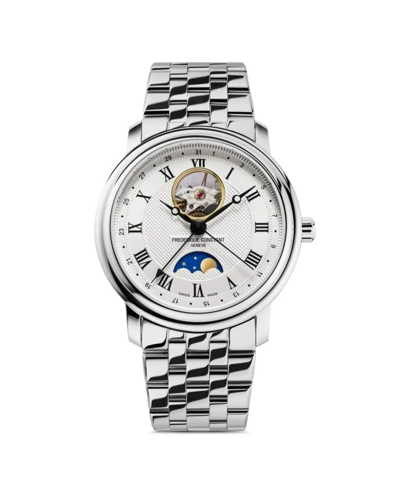 Frédérique Constant Classics Heart Beat Moonphase Date 40mm - Silber Silber