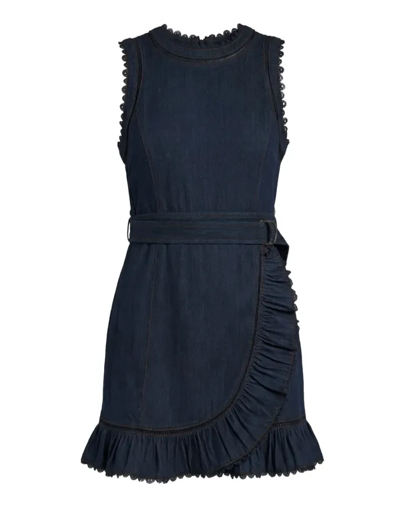 Cinq à Sept Mahlia Minikleid mit Spitzenbesatz - Blau Blau