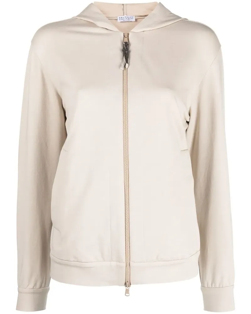 Brunello Cucinelli Kapuzenjacke mit Reißverschluss - Nude Nude