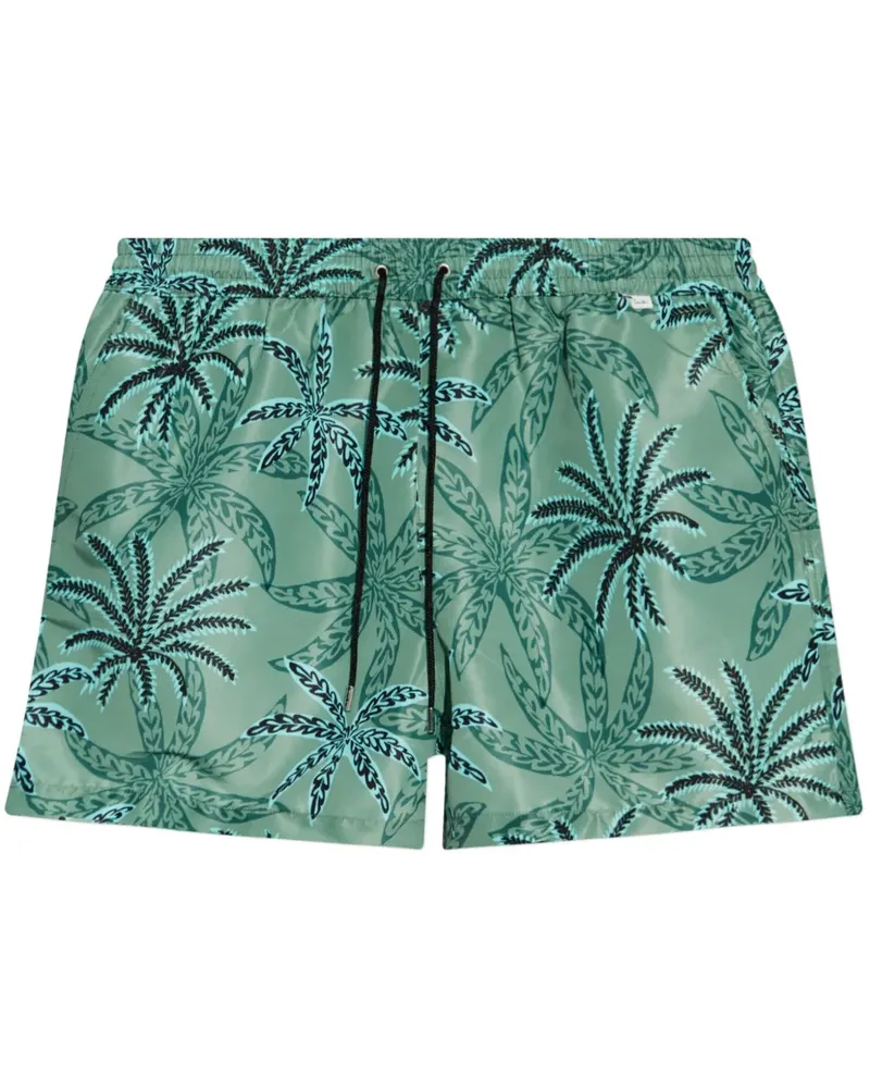 Paul Smith Badeshorts mit Palmen-Print - Grün Grün