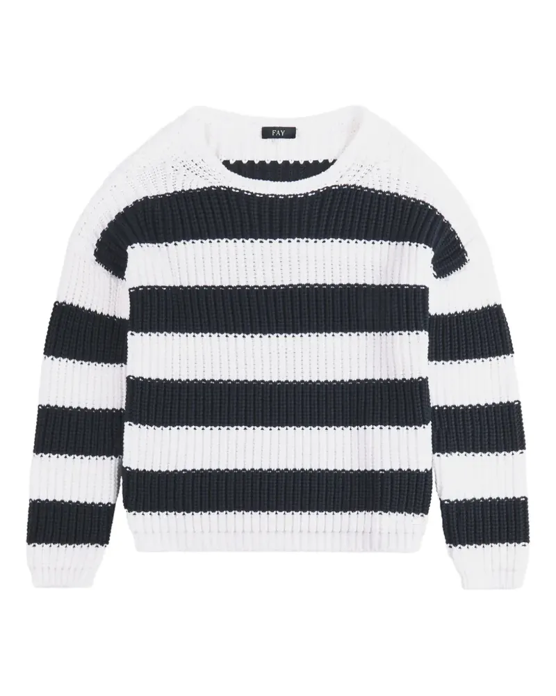 Fay horizontal-stripe chunky-knit sweater - Weiß Weiß