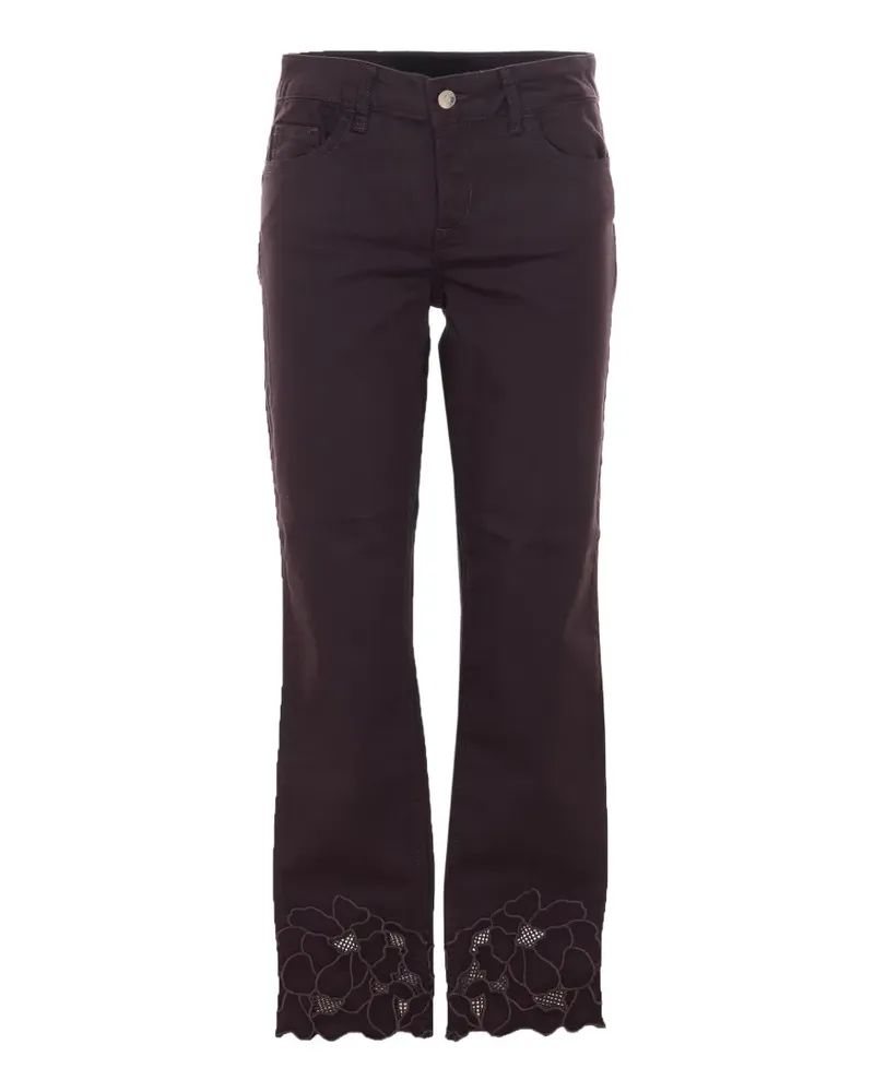 Liu Jo floral-embroidered trousers - Braun Braun