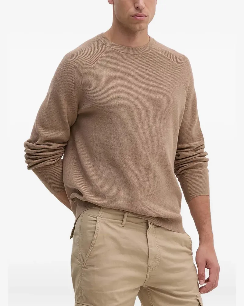 HUGO BOSS Gerippter Pullover - Nude Nude