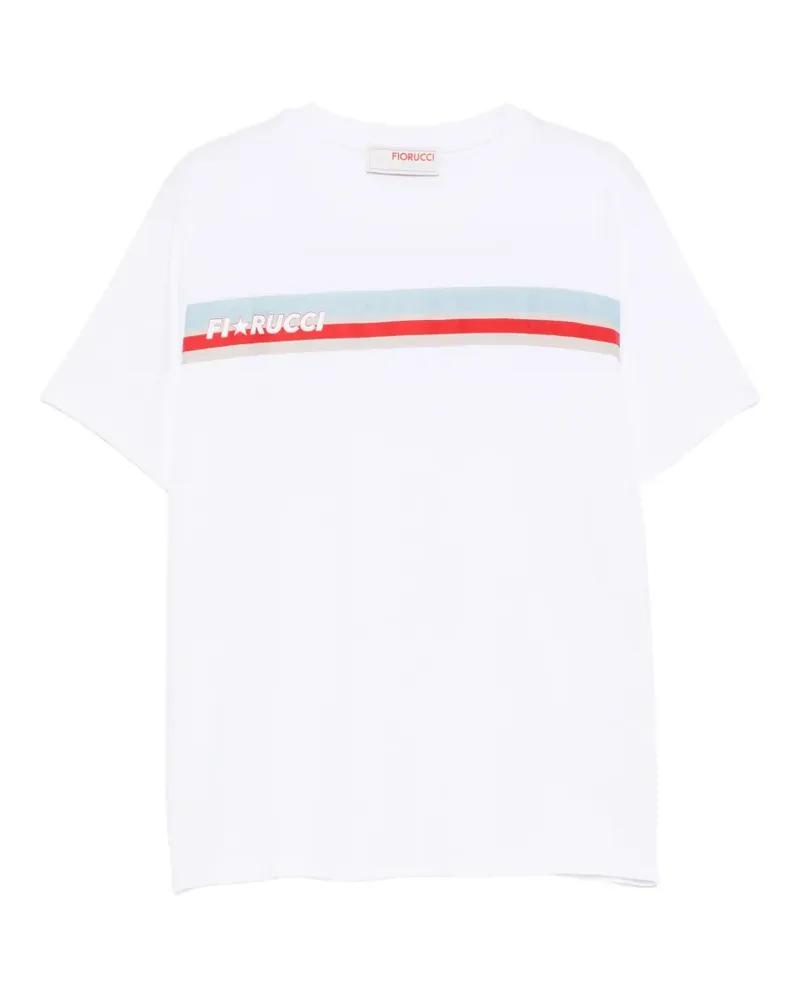 Fiorucci logo-print striped T-shirt - Weiß Weiß