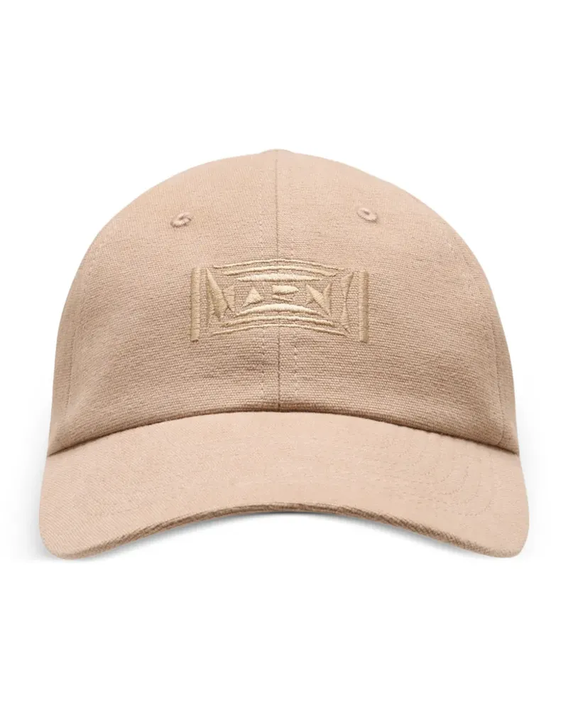 Marni logo-embroidered baseball cap - Nude Nude