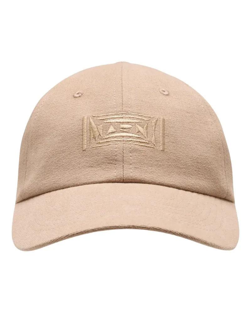 Marni logo-embroidered baseball cap - Nude Nude