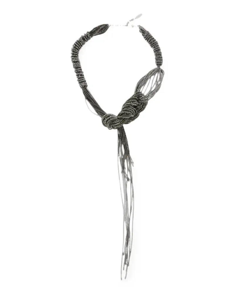Brunello Cucinelli beaded knotted necklace - Silber Silber