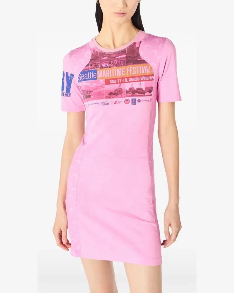 Marine Serre graphic-print mini dress - Rosa Rosa