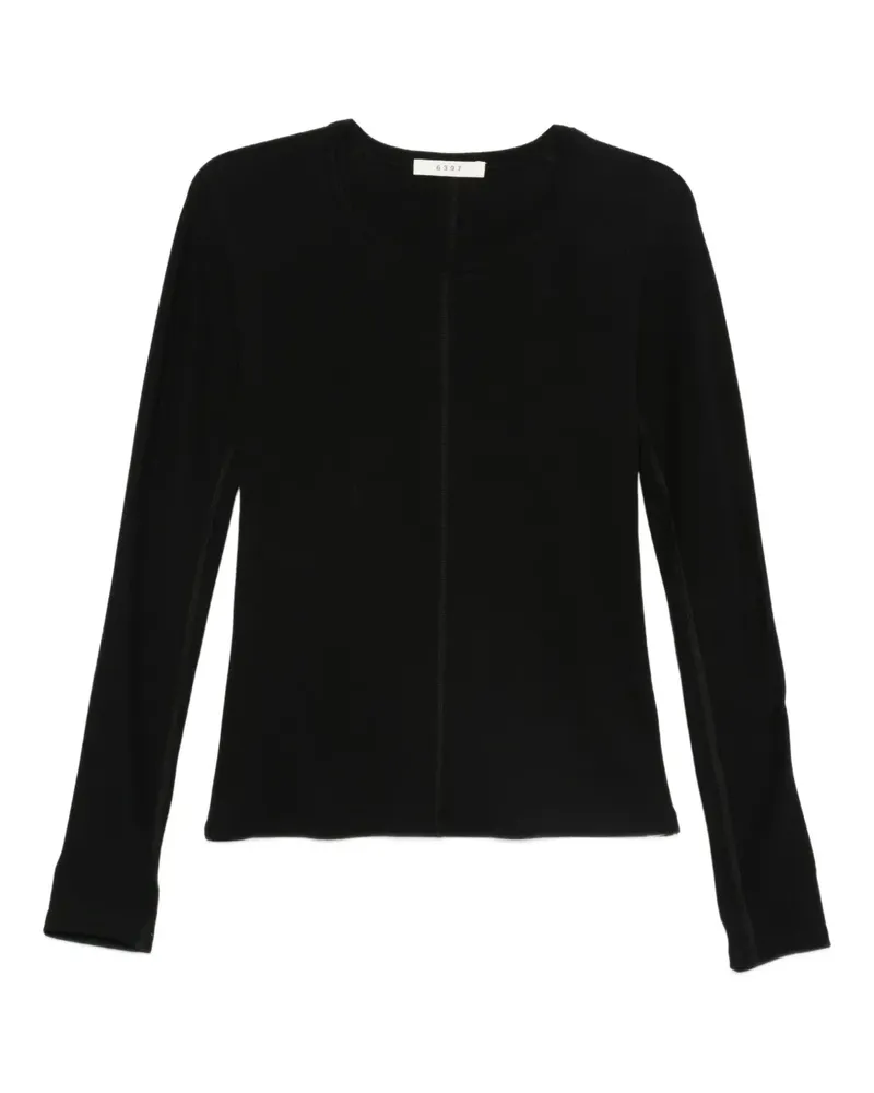 6397 Klassisches Langarmshirt - Schwarz Schwarz