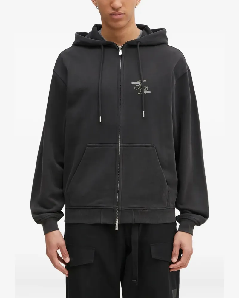 Filling Pieces Kapuzenjacke mit Logo-Print - Blau Blau