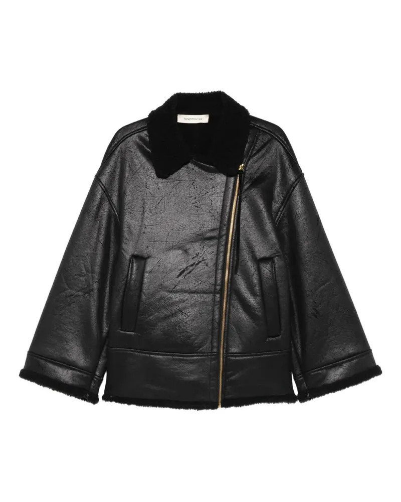 NINEMINUTES Shearling-Jacke mit Reißverschluss - Schwarz Schwarz