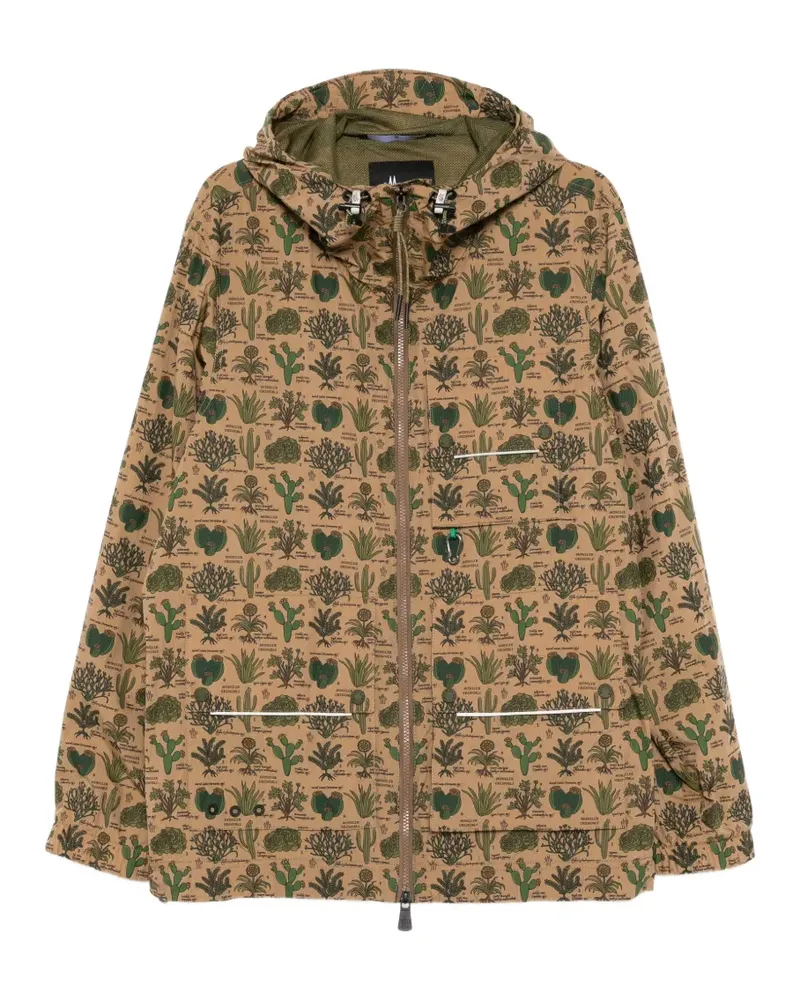 Moncler logo-patched graphic-print jacket - Braun Braun